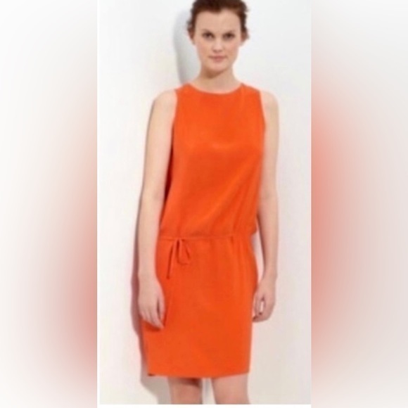 Vince Burnt Orange Tie-side Shift Dress Sz S - Picture 1 of 8